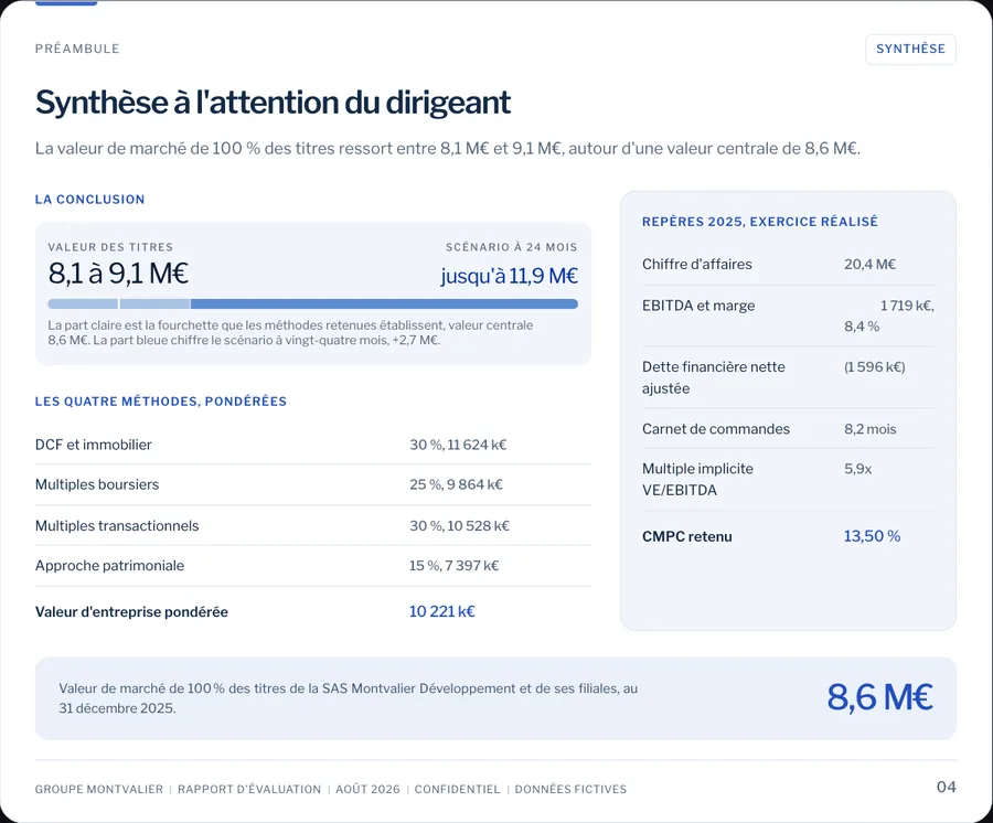 Extrait 2 sur 10, Synthèse à l’attention du dirigeant